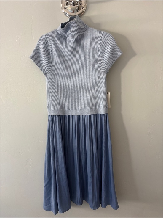 Anthropologie Dresses & Skirts - Anthropologie Light Blue Ribbed Knit Top & Pleated Midi Dress